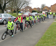 Children on cycle training
